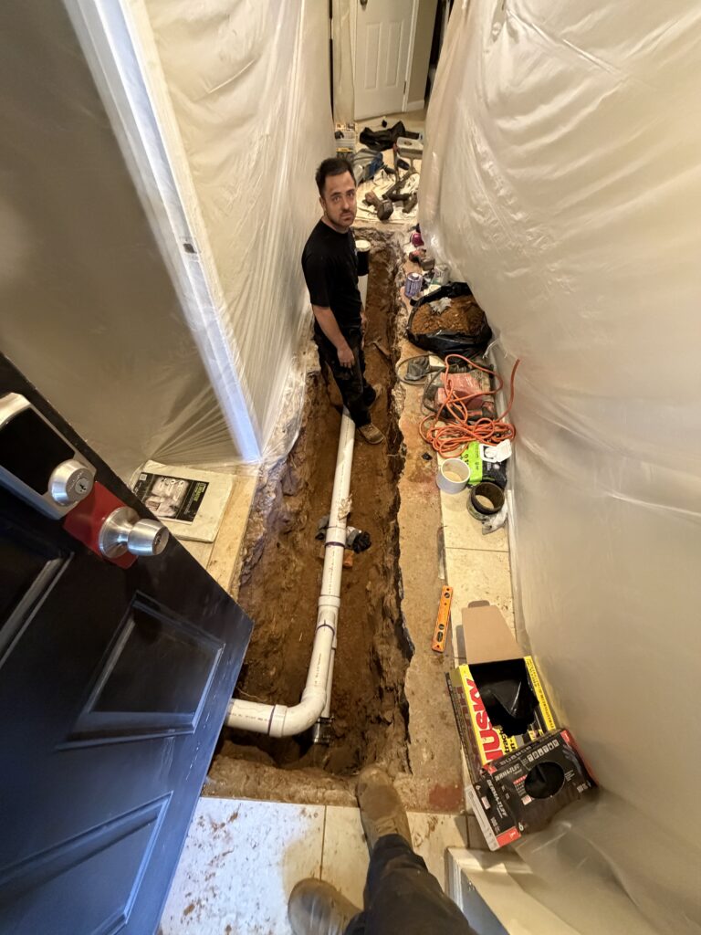 Old clay sewer pipe past its expected lifespan